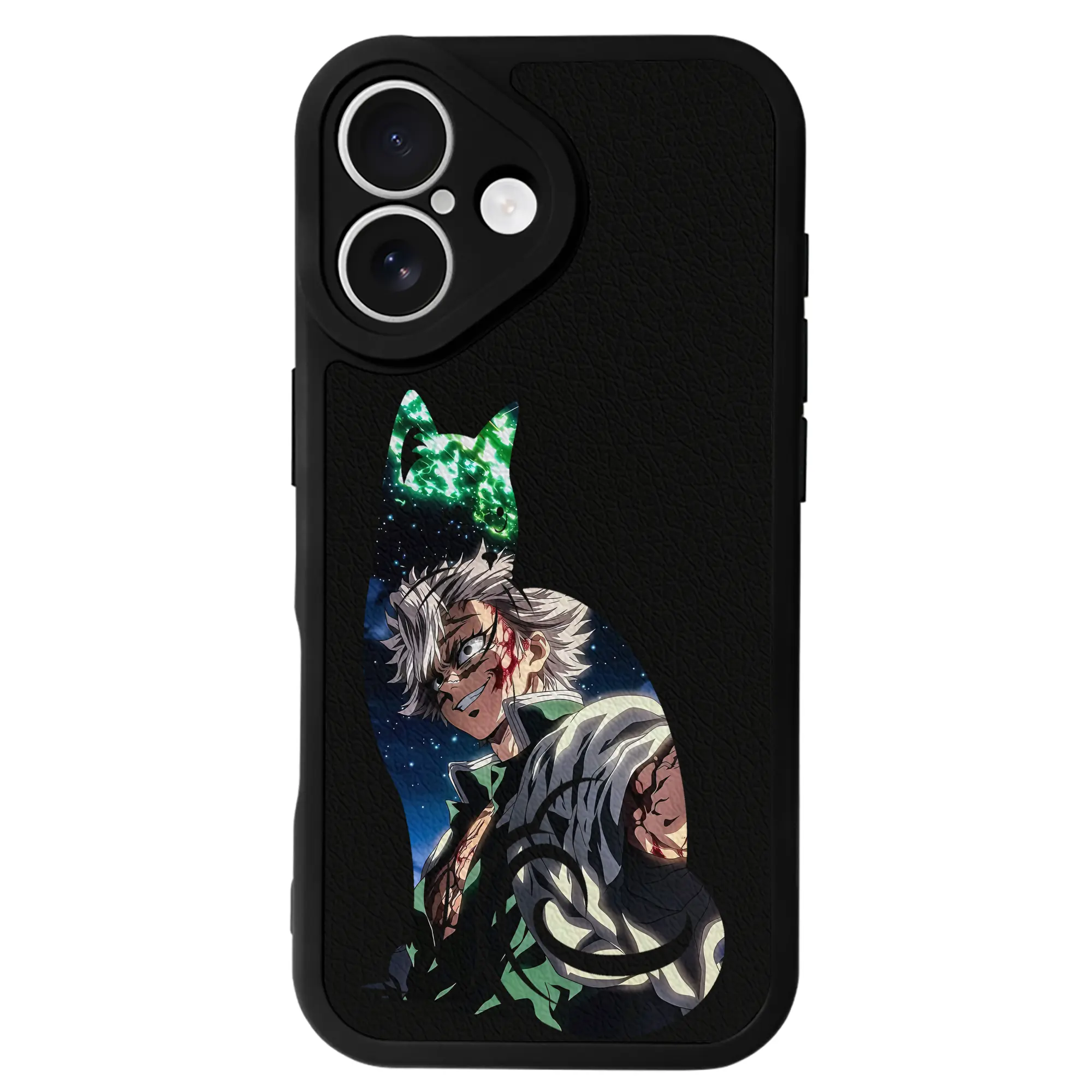 鬼滅の刃 グッズ,不死川 実弥 - IPhone 16シリーズ対応 ・ シリコンスマホケース ・ レザー調 ・ 高精度フィット ・ 耐衝撃 ・ ワイヤレス充電対応 ・ 精密カット